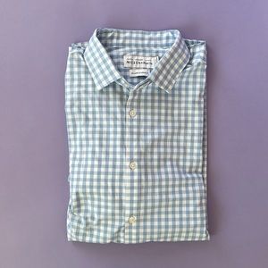 Mizzen + Main Leeward Light Blue Gingham Dress Shirt